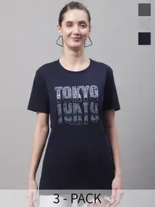 MACK JONNEY Pack Of 3 Printed Round Neck Cotton T-shirt