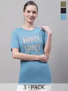 MACK JONNEY Pack Of 3 Printed Round Neck Cotton T-shirt