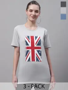 MACK JONNEY Pack Of 3 Printed Round Neck Cotton T-shirt