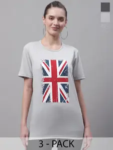 MACK JONNEY Pack Of 3 Printed Round Neck Cotton T-shirt