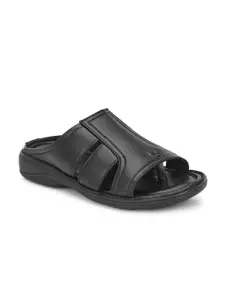 Azzaro Black Men Textured Comfort Sandals