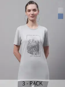 MACK JONNEY Pack Of 3 Printed Cotton T-shirt