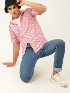 Kook N Keech Men Standard Opaque Striped Casual Shirt