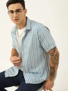 Kook N Keech Men Standard Opaque Striped Casual Shirt