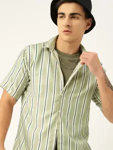 Kook N Keech Men Standard Opaque Striped Casual Shirt