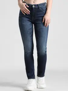 ONLY Women Clean Look Slim Fit High-Rise Light Fade Cropped Stretchable Jeans