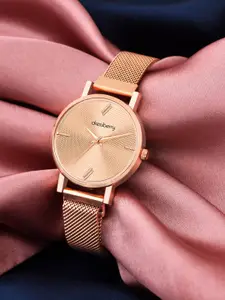 DressBerry Women Rose Gold Water Resistant Straps Analogue Watch HOBDB-128-RG-RG