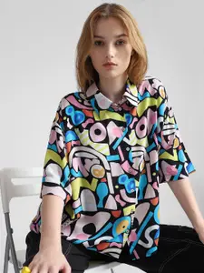 ONLY Conversational Printed Spread Collar Casual Shirt