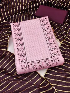 APNISHA Floral Embroidered & Sequined Pure Silk Unstitched Dress Material