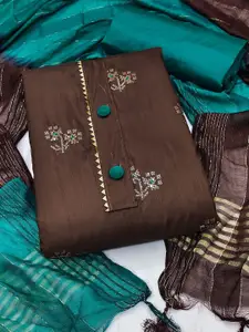 APNISHA Floral Embroidered Gotta Patti Unstitched Dress Material