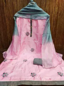 APNISHA Embroidered Art Silk Unstitched Dress Material