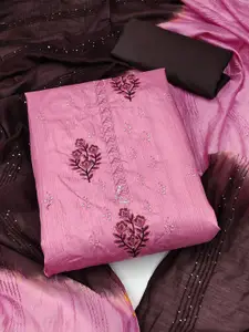 APNISHA Embroidered Pure Silk Unstitched Dress Material