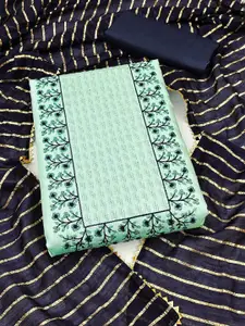 APNISHA Floral Embroidered Sequinned Pure Silk Unstitched Dress Material