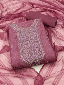 APNISHA Embroidered Sequinned Detailed Unstitched Dress Material