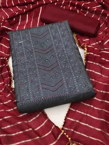 APNISHA Floral Embroidered Pure Silk Unstitched Dress Material