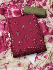 APNISHA Floral Embroidered Sequinned Pure Silk Unstitched Dress Material