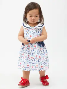 One Friday Infant Girls Conversational Printed  Cotton Fit & Flare Dress