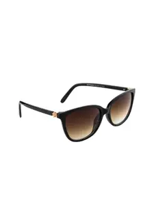DressBerry Women Brown Lens & Black Cateye Sunglasses With UV Protected Lens DB-P8554-C6