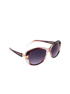 DressBerry Women Purple Lens & Red Oval Sunglasses with UV Protected Lens DB-P8560-C7