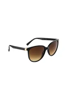 DressBerry Women Brown Lens & Black Oval Sunglasses With UV Protected Lens DB-P8562-C6