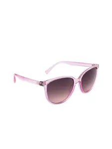 DressBerry Women Brown Lens & Pink Oval Sunglasses with UV Protected Lens DB-P8562-C3