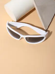 DressBerry Women Black Lens & White Sports Sunglasses With UV Protected Lens DB 2090