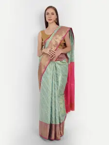 SGF11 Ethnic Motif Woven Design Zari Pure Silk Kanjeevaram Saree