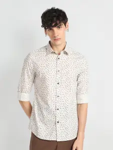 Flying Machine Micro Ditsy Printed Pure Cotton Slim Fit Casual Shirt