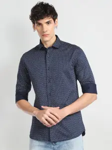 Flying Machine Slim Fit Micro Ditsy Printed Pure Cotton Casual Shirt