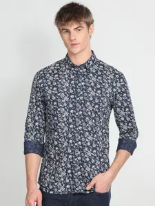Flying Machine Floral Printed Pure Cotton Casual Shirt