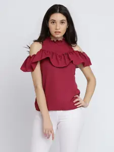 Miss Chase Women Magenta Solid Top