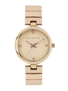 GIORDANO Women Gold-Toned Textured Analogue Watch A2059-44