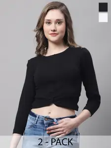 FBAR Black Cotton Crop Top