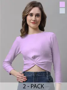 FBAR Purple Cotton Crop Top
