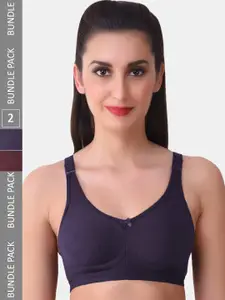 MAROON Pack Of 2 Full Coverage Lightly Padded T-Shirt Bra All Day Comfort