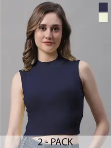 FBAR Yellow Cotton Fitted Crop Top