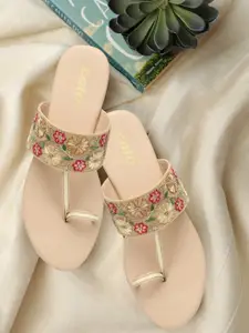 Colo Ethnic Embroidered One Toe Flats