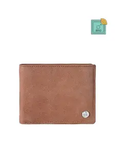Eske Men Textured Leather RFID Water Resistant Two Fold Wallet