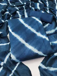 APNISHA Tie & Dye Striped Pure Silk Unstitched Dress Material