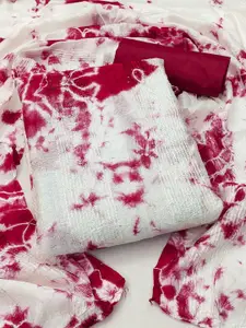 APNISHA  Tie & Dye Dyed Thread Work Detailed Sequined Unstitched Dress Material