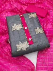 APNISHA Floral Woven Design  Gotta Patti Detailed Unstitched Dress Material