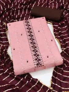 APNISHA Sequinned Embroidered Unstitched Dress Material