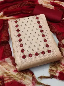 APNISHA Floral Embroidered Unstitched Dress Material