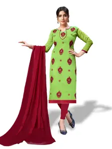 APNISHA Ethnic Motifs Embroidered Unstitched Dress Material