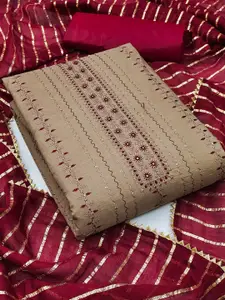 APNISHA  Embroidered Pure Silk Unstitched Dress Material