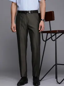 Raymond Men Self Design Textured Slim Fit Formal Trousers