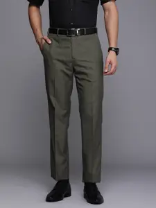 Raymond Men Contemporary Fit Checked Trousers