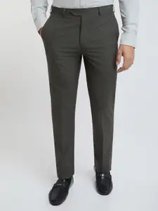 Raymond Men Contemporary Fit Checked Trousers