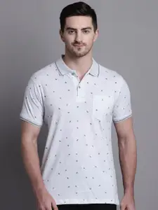 VENITIAN Printed Polo Collar Slim Fit Cotton T-Shirt