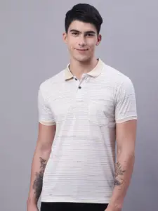 VENITIAN Striped Polo Collar Slim Fit T-Shirt